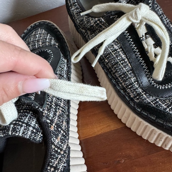 Dolce Vita Black Tweed Dolen Lace Up Fashion Sneaker Womens 7.5 Blokecore - Picture 6 of 9